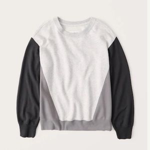 Light Grey Abercrombie Colourblock Sweatershirt
